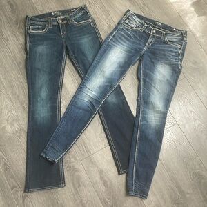 Silver Jeans Alko super skinny stretch & Alko mid slim boot flare Fluid denim